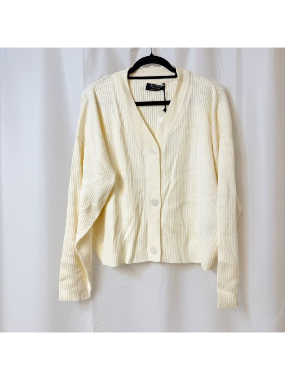 Brunette The Label Best Friend Ribbed Cardigan Cream 2XL/3XL NWT